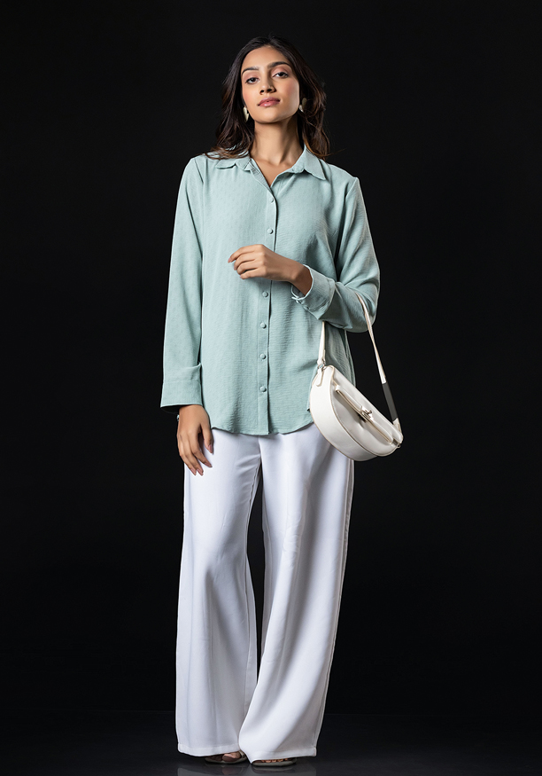 LISA LONG SLEEVE GREEN BLOUSE